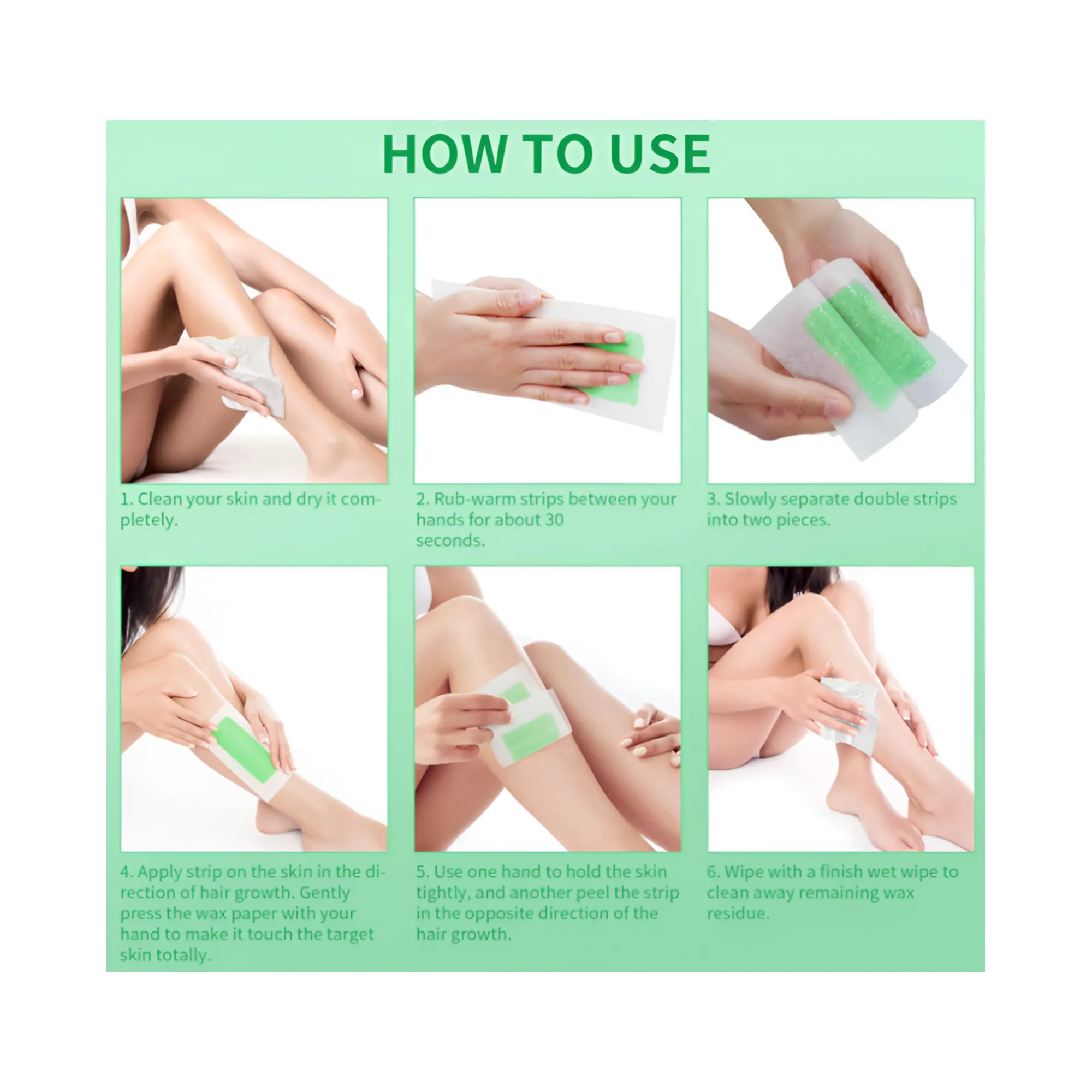 10 Pieces And 5 Double-Sided Disposable Waxing Strips for Body Hair Removal F49-8-1088