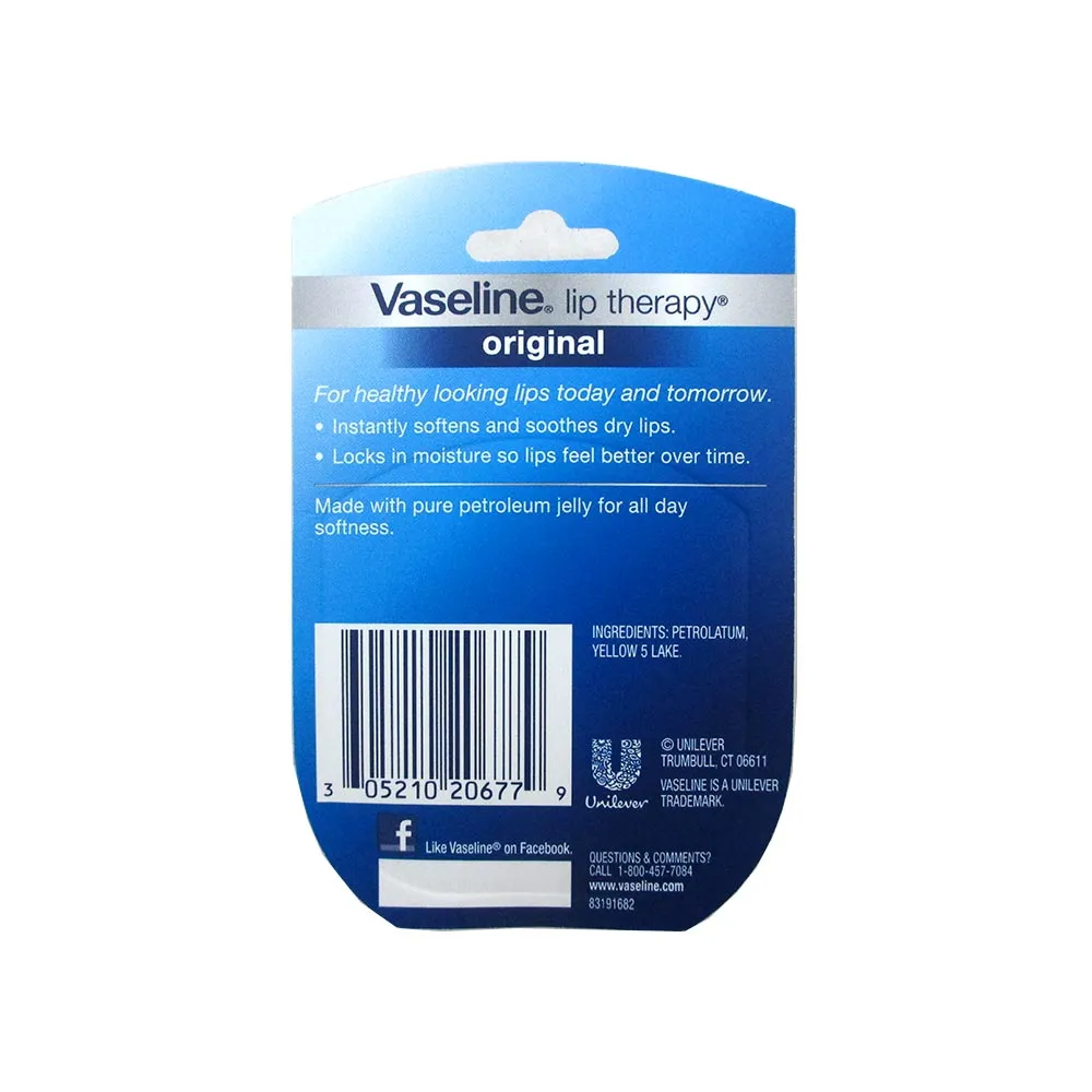 4pc Vaseline Original Therapy Lip Balm Gloss Glowing 0.25 Oz Petroleum Mini Jars