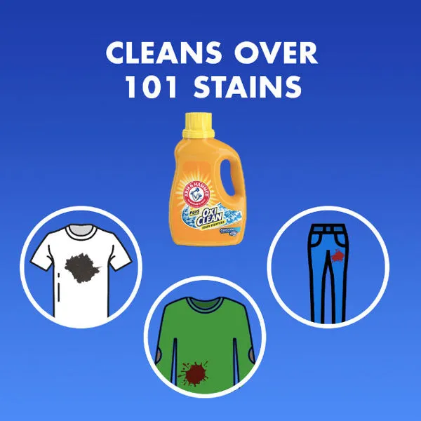 Arm & Hammer Plus OxiClean Fresh Scent, 128 Loads Liquid Laundry Detergent, 224 oz