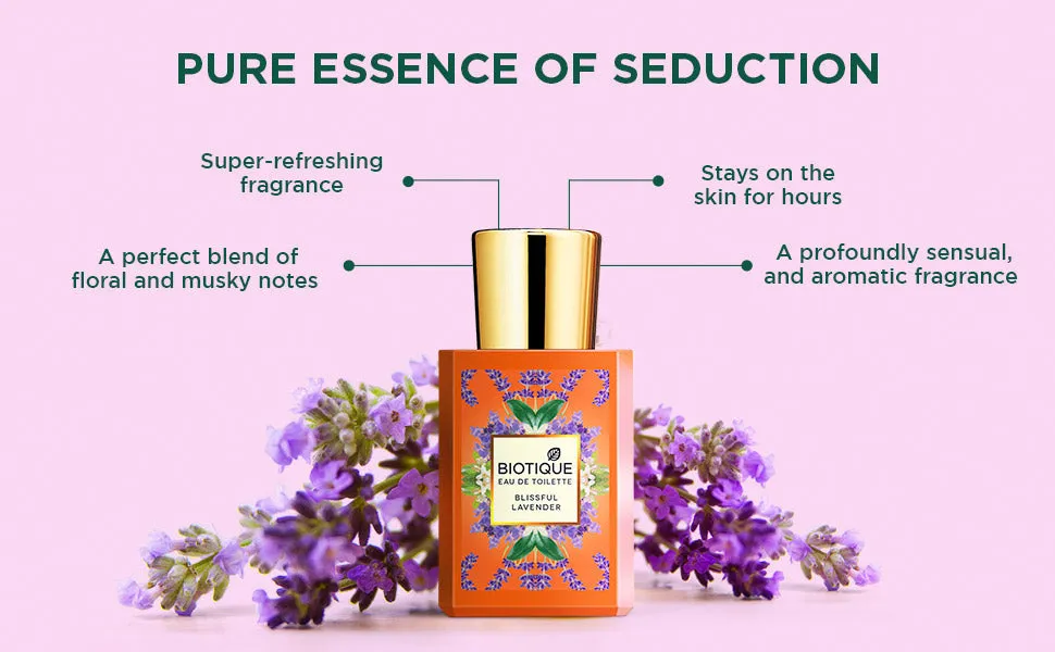 BIOTIQUE BLISSFULL LAVENDER Eau De Toilette 50ml (Pack of 2)
