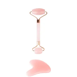 brushworks HD Rose Quartz Resin Roller & Gua Sha