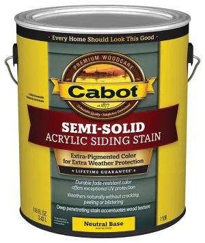 Cabot 1100 Series 140.0001106.007 Semi-Solid Siding Stain, Natural Flat, Liquid, 1 gal, Can :GAL: QUANTITY: 4