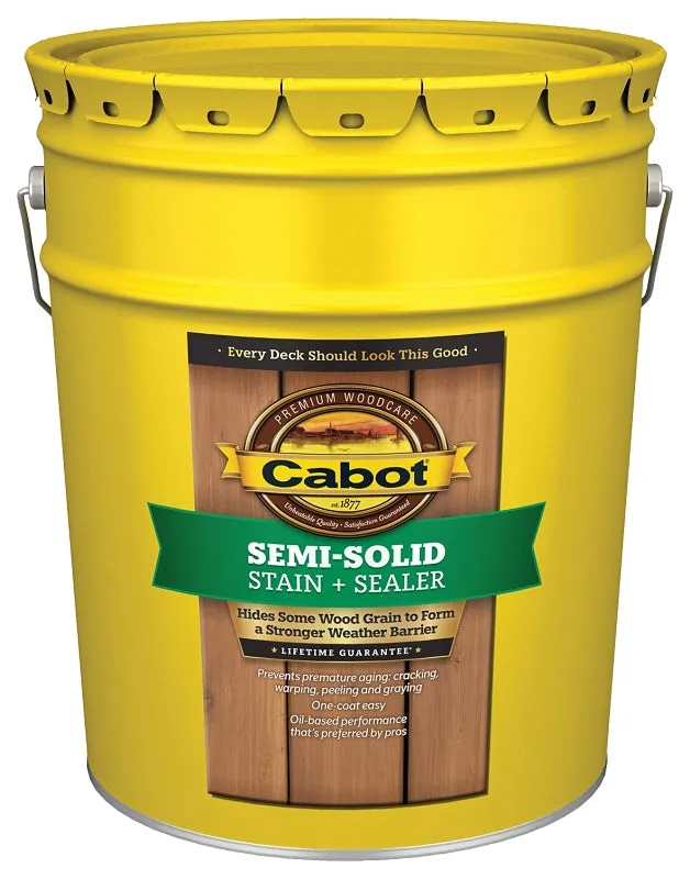 Cabot 1400 Series 140.0001406.008 Exterior Stain, Semi-Solid, Neutral Base, Liquid, 5 gal, Pail :PAIL: QUANTITY: 1