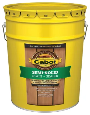 Cabot 1400 Series 140.0001406.008 Exterior Stain, Semi-Solid, Neutral Base, Liquid, 5 gal, Pail :PAIL: QUANTITY: 1