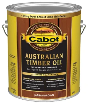Cabot 140.0003460.007 Australian Timber Oil, Jarrah Brown, Liquid, 1 gal, Can :GAL: QUANTITY: 1