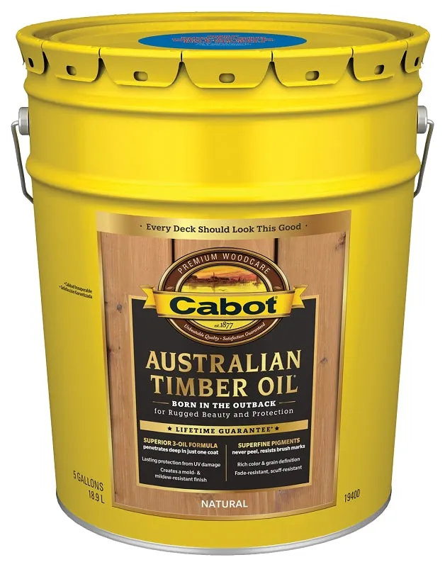Cabot 140.0019400.008 Timber Oil, Natural, Liquid, 5 gal, Pail :PAIL: QUANTITY: 1