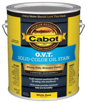 Cabot O.V.T. 140.0006501.007 Oil Stain, Flat, White, Liquid, 1 gal :GAL: QUANTITY: 4