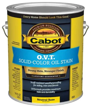 Cabot O.V.T. 140.0006506.007 Oil Stain, Flat, Neutral Base, Liquid, 1 gal :GAL: QUANTITY: 4