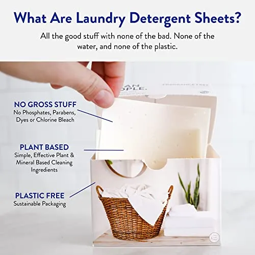 Clean People Ultra Concentrated Laundry Detergent Strips & Fabric Softener Sheets - Plant-Based, Eco Friendly Laundry Detergent 96ct & Dryer Sheets 160ct (Fresh Scent)