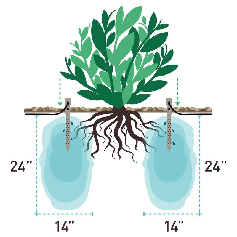 Deep Drip For 1/4 in. Tubing Drip Irrigation Watering Stake 14 in. H 1 pk