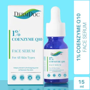 DermDoc 1% Coenzyme Q10 Face Serum|Prevents premature skin ageing, Restores skin firmness|For All Skin Types|Paraben Free|Silicone Free|Mineral Oil Free|Fragrance Free|Color Free|Sulfate Free- (15 ml)