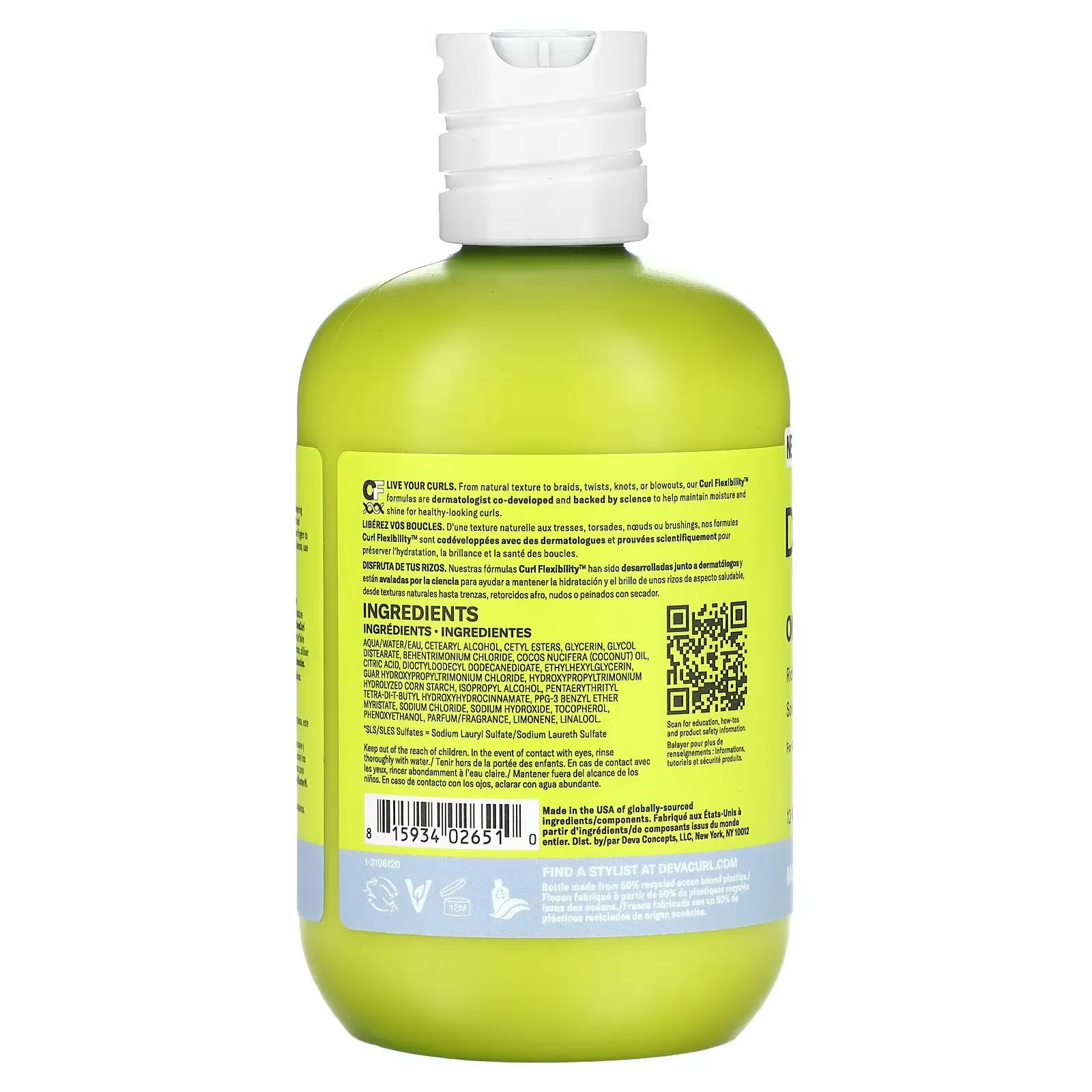 Deva  Curl, One Condition Original, rich-tasting cream conditioner, for dry skin Medium to Coarse Curls, 355 ml (12 fl oz)
