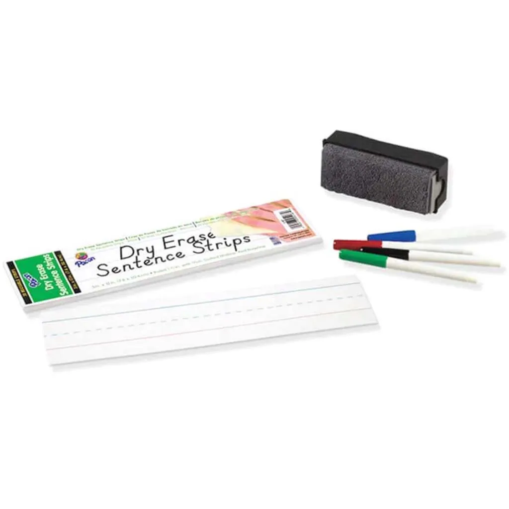 Dry Erase Sentence Strips 3in x 12in White