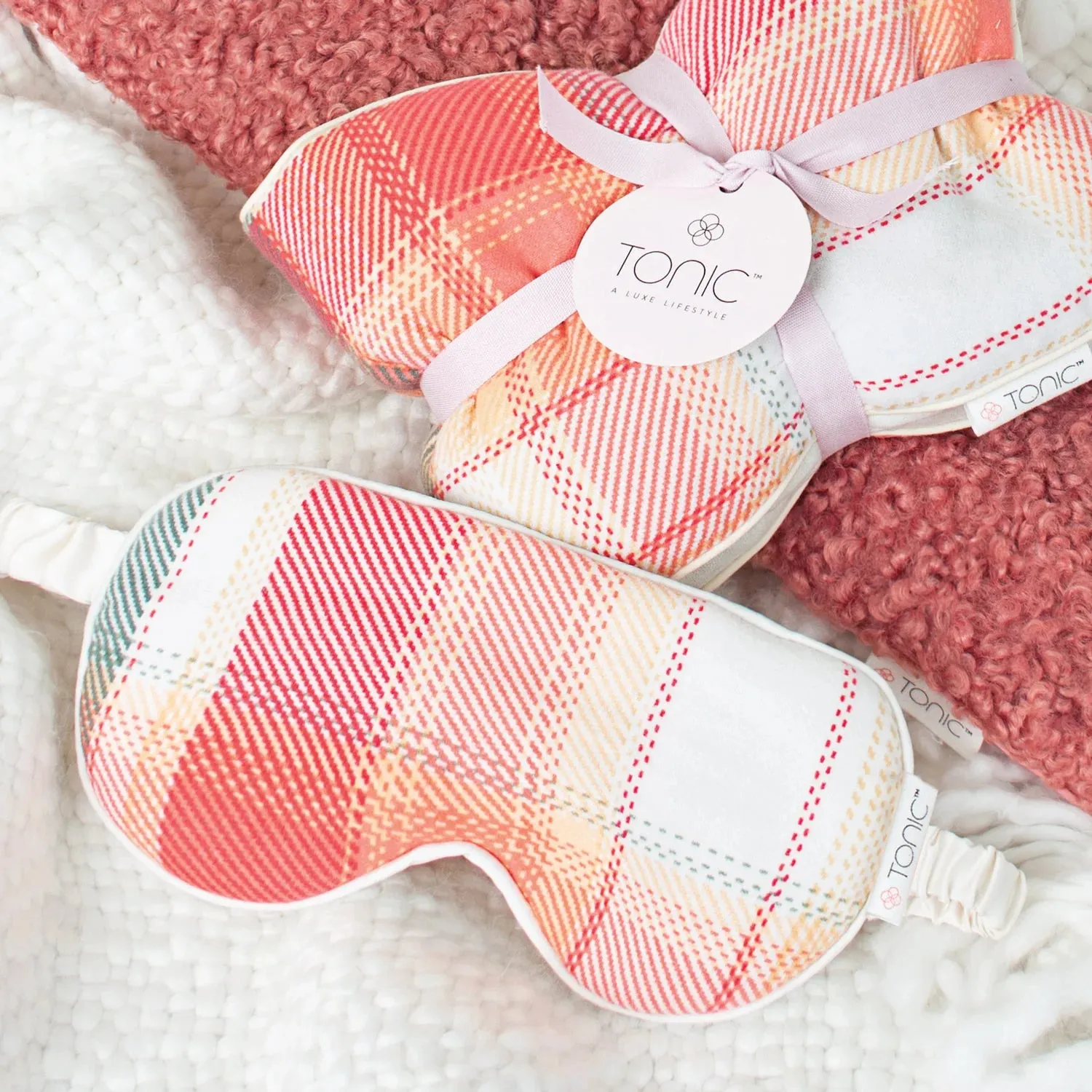 Flannel Check Eye Mask