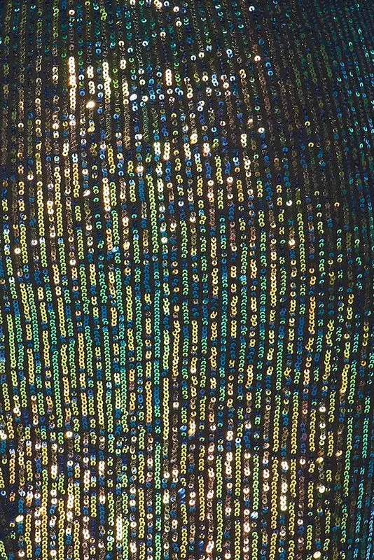 Glowing Green Sequin Skirt Set