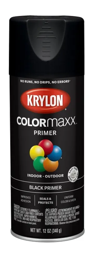 Krylon COLORmaxx K05581007 Primer, Black, 12 oz :CAN: QUANTITY: 1