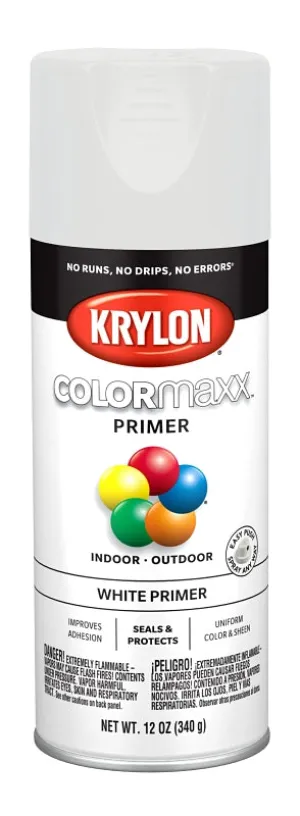 Krylon COLORmaxx K05584007 Primer, White, 12 oz :CAN: QUANTITY: 1
