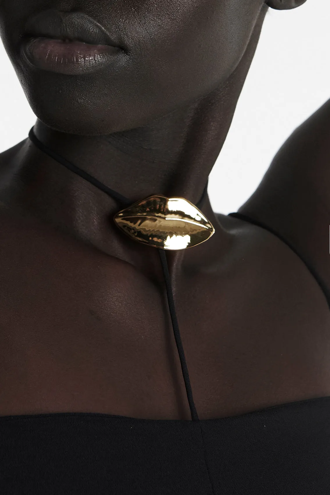 Lip Choker Dress Black