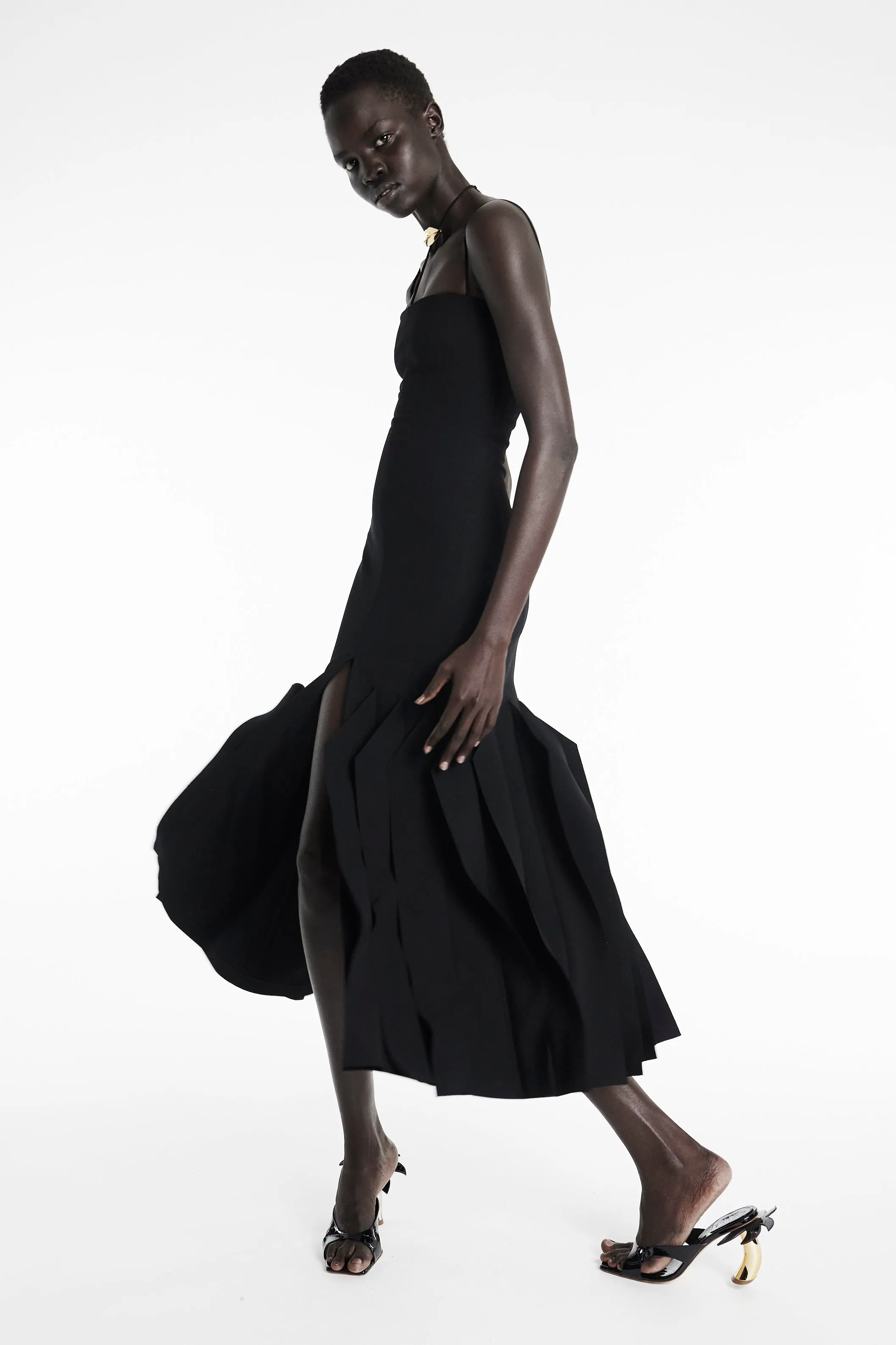 Lip Choker Dress Black