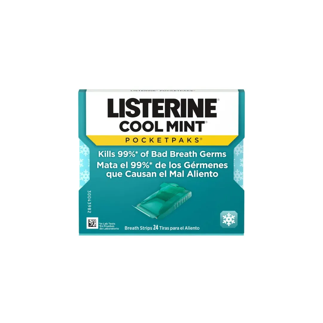 Listerine Cool Mint Breath Strips – 24 Pack Pocket Packs for Fresh Breath