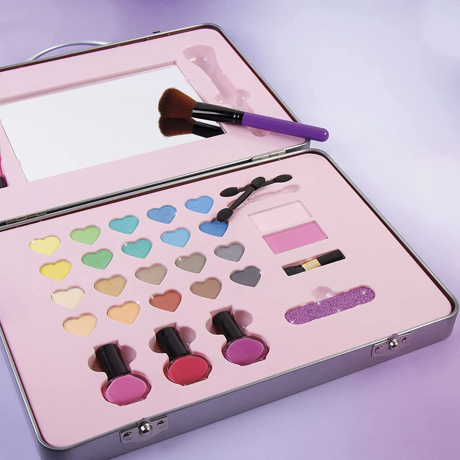 Make It Real - All-In-One Glam Makeup Set. Girls Makeup Kit is a Perfect Starter Cosmetic Set for Kids and Tweens. Includes Case