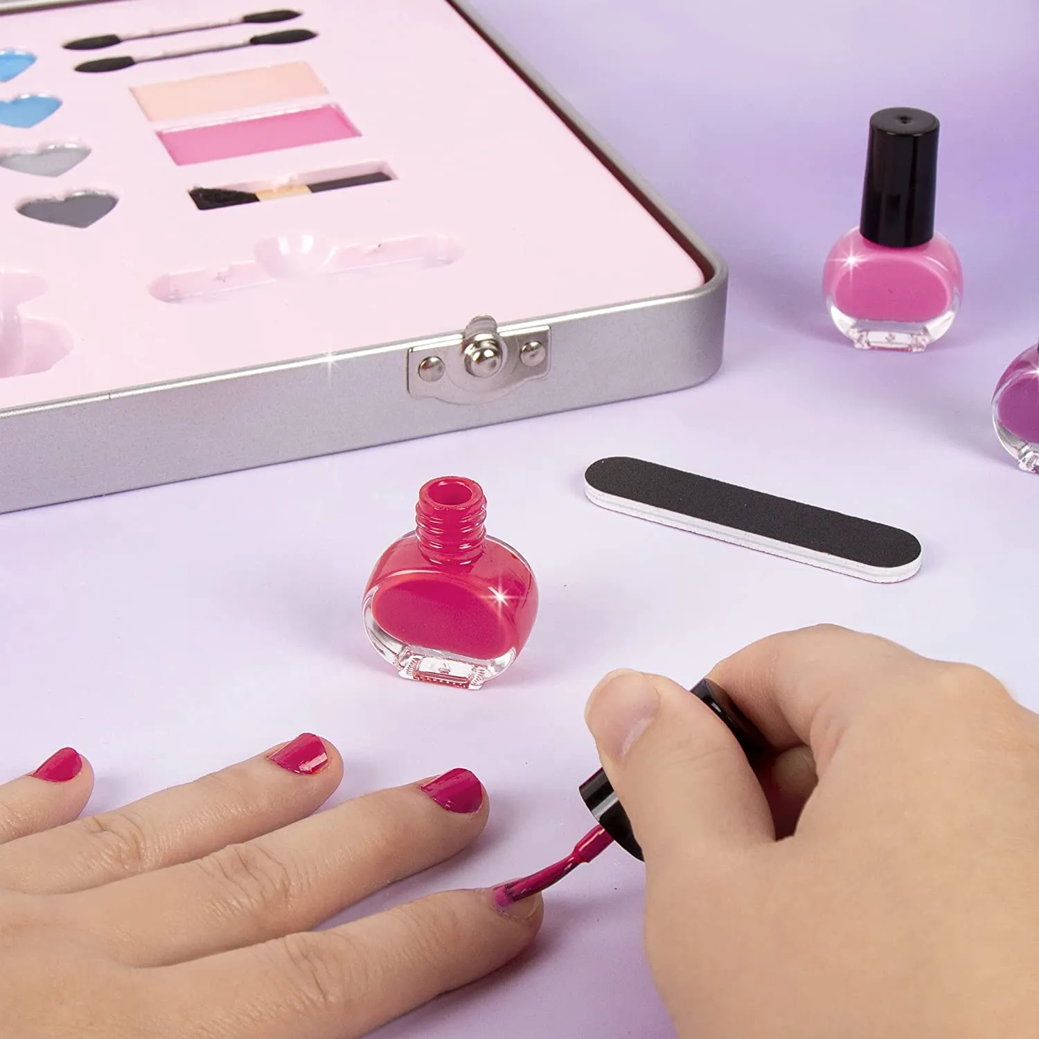 Make It Real - All-In-One Glam Makeup Set. Girls Makeup Kit is a Perfect Starter Cosmetic Set for Kids and Tweens. Includes Case