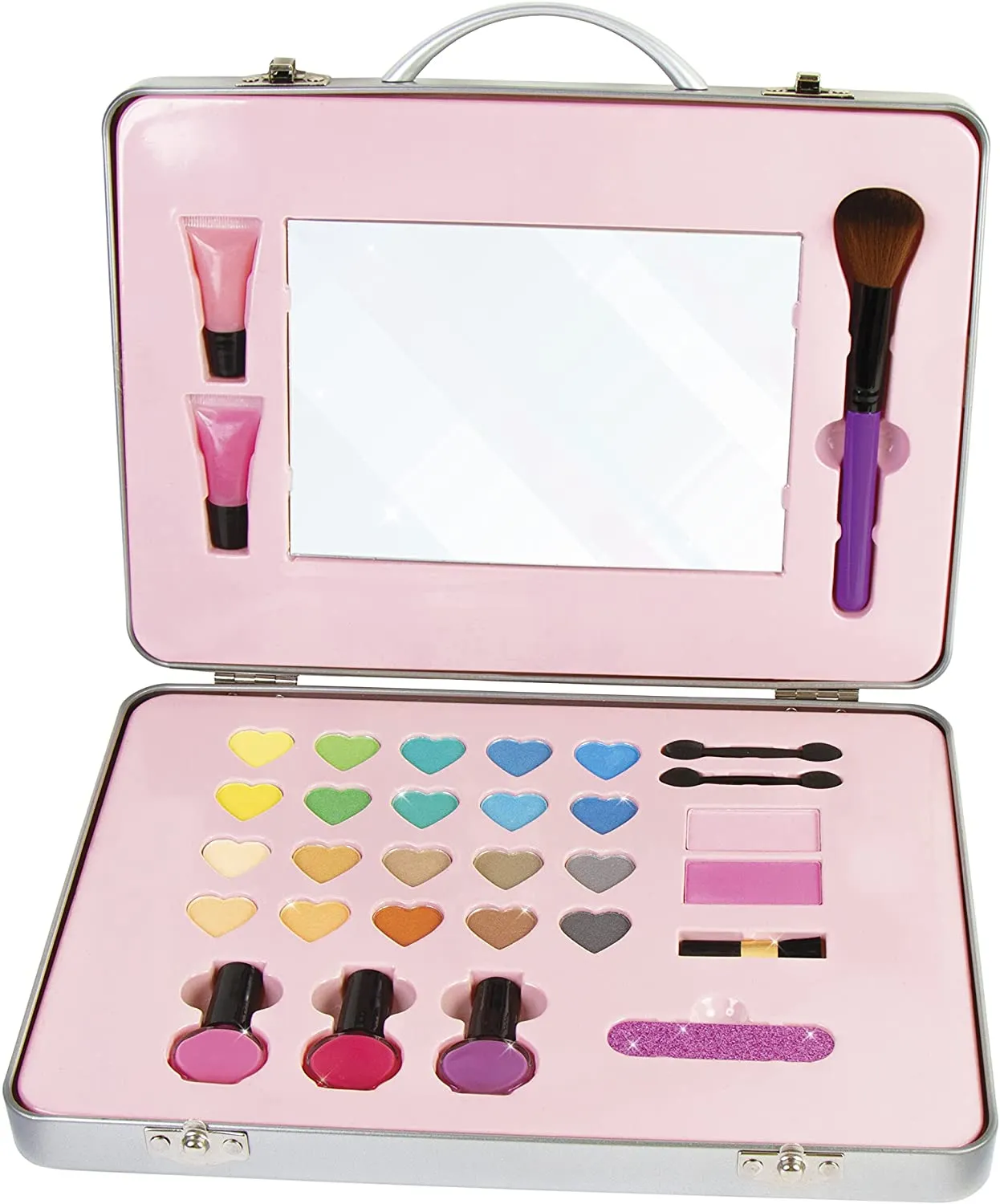 Make It Real - All-In-One Glam Makeup Set. Girls Makeup Kit is a Perfect Starter Cosmetic Set for Kids and Tweens. Includes Case