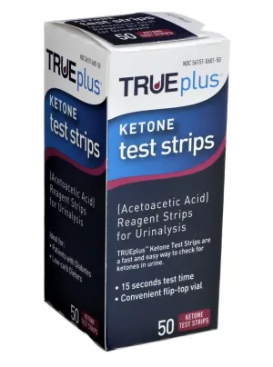 Nipro Ketone Care Blood Glucose Test Strip, Ketones, 15 sec Read Time, 6 Level Color Chart, Box of 50