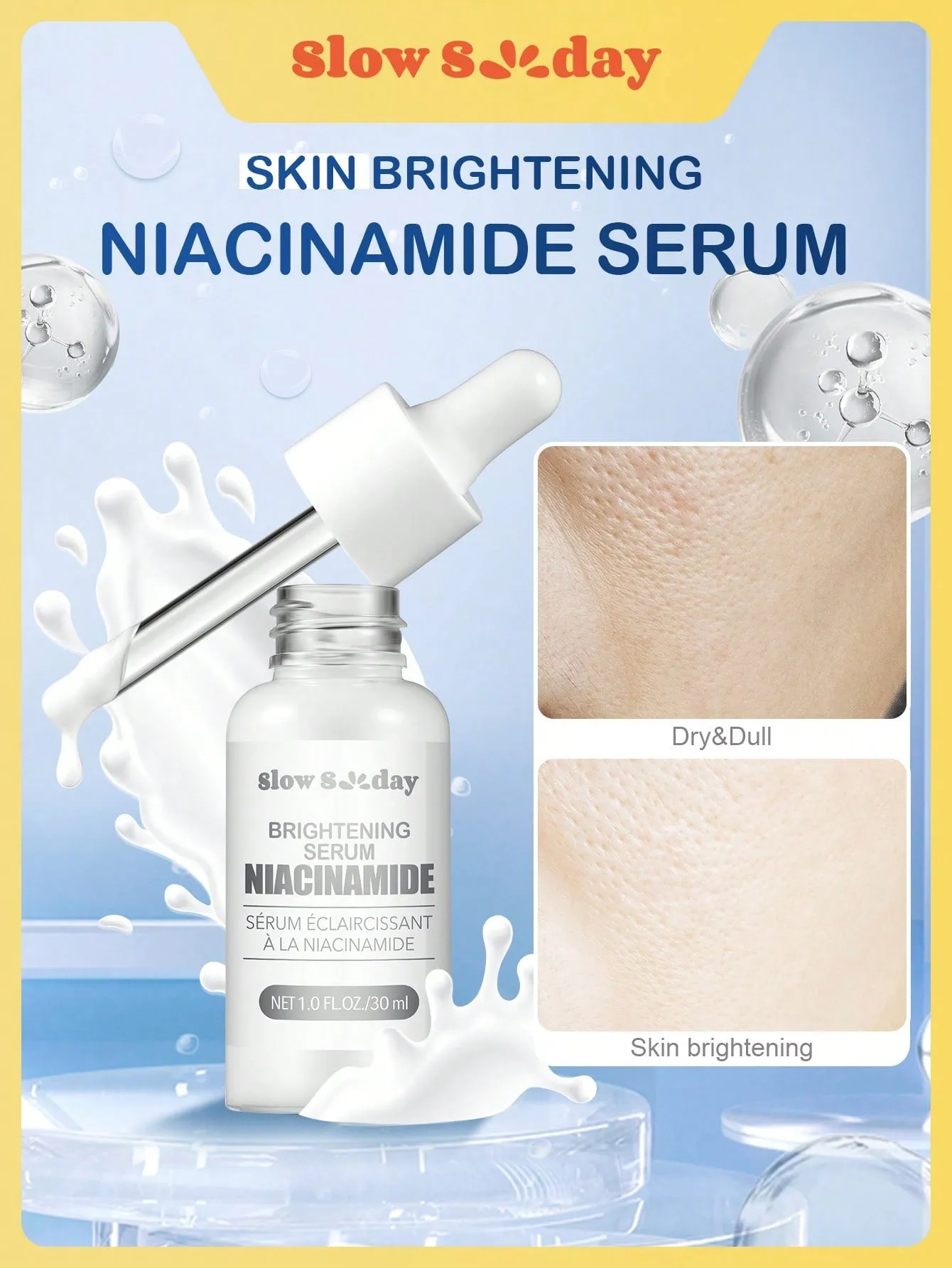 SlowSunday Vitamin C Serum for Face – Anti Aging Face Serum with Vitamin C, Hyaluronic Acid, Vitamin E – Brightening Serum