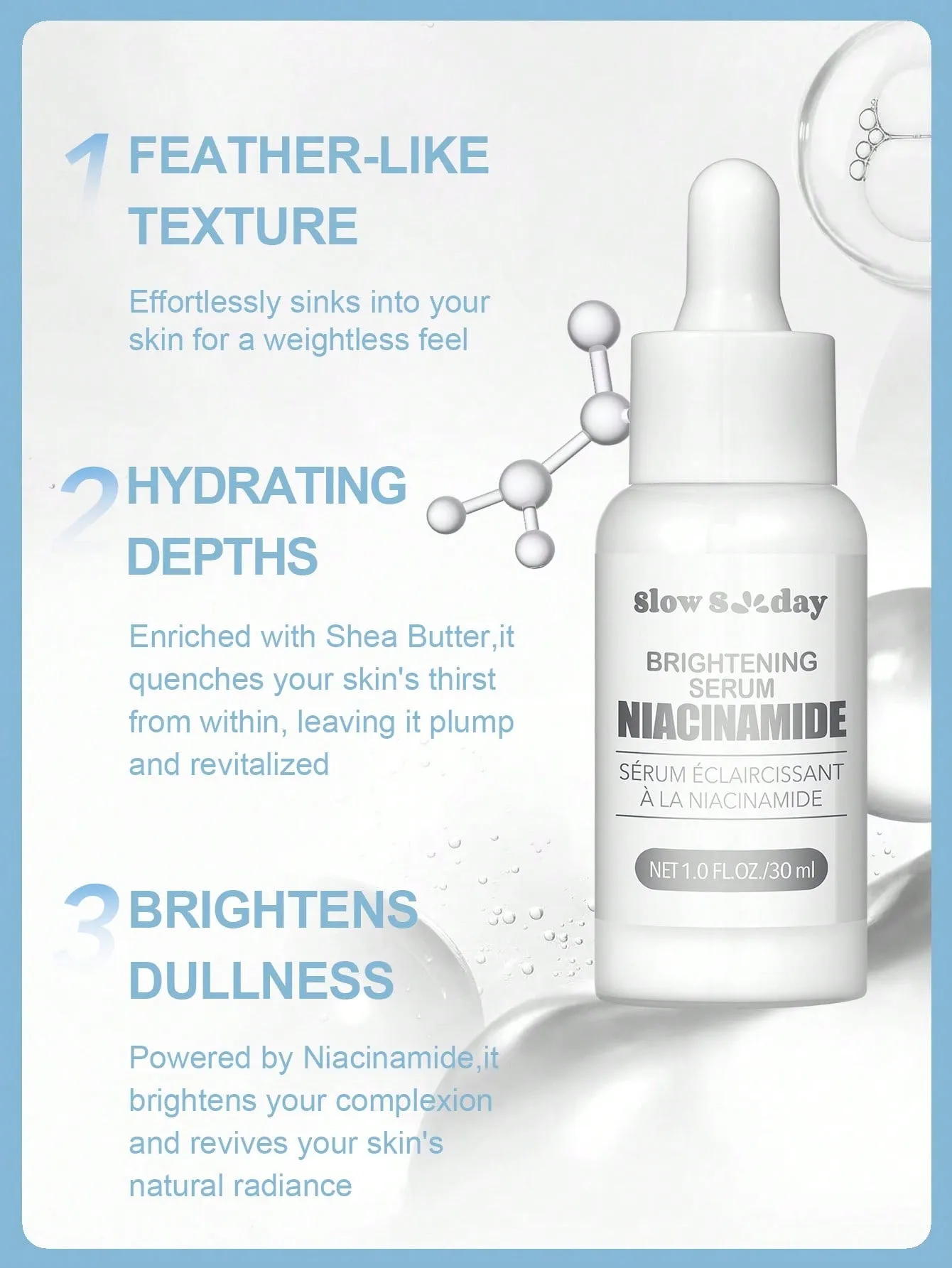 SlowSunday Vitamin C Serum for Face – Anti Aging Face Serum with Vitamin C, Hyaluronic Acid, Vitamin E – Brightening Serum